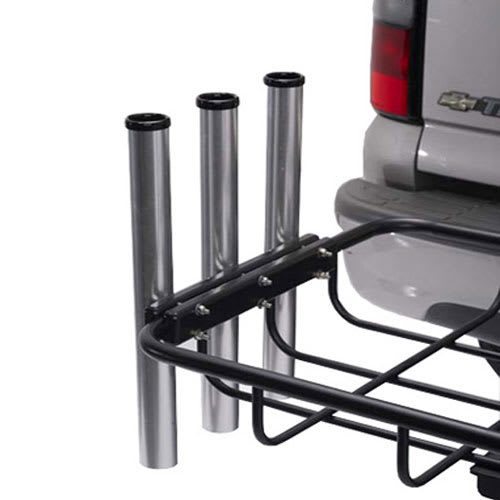 Aluminum Trailer Hitch Mounted Fishing Rod Holder for Trucks Jeeps 4