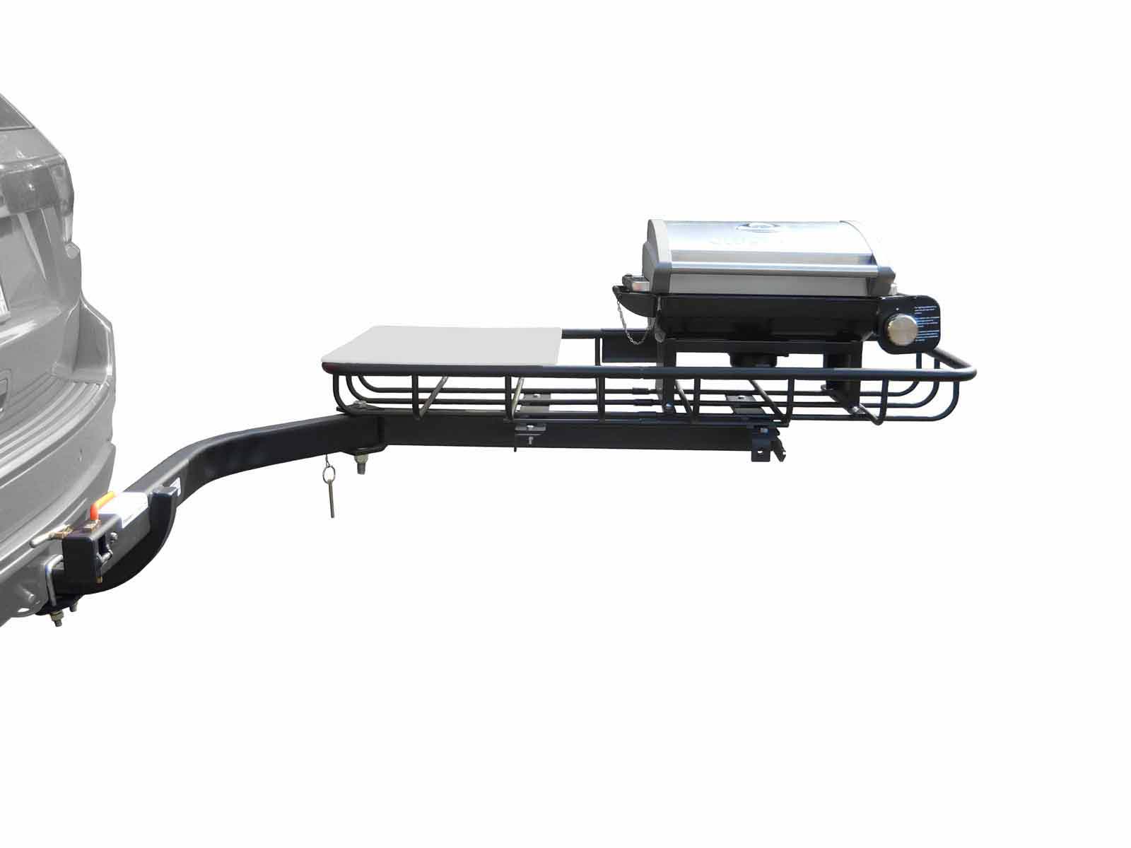 Trailer hitch mounted clearance grill