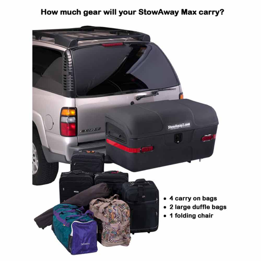 Stowaway max hitch cargo box with swingaway frame new arrivals