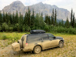 Ford Expedition with Stowaway Standard box on Alaska highway.