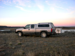 Chevy Silverado with Stowaway Hitch Frame and Platform with Pelican Cooler