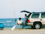 StowAway Rod Rack on Dodge Vehicle on Beach