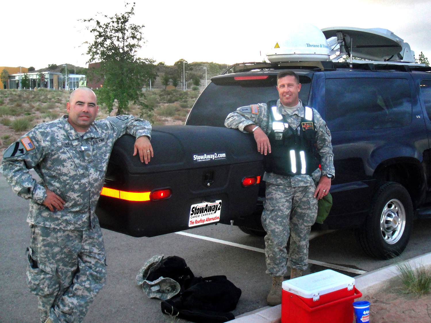 Military men with a StowAway Max Box on Chevy Suburban